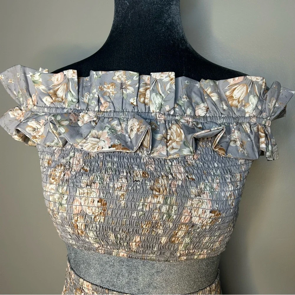 Floral Ruffle Off-Shoulder Dress - Picture 2 of 7